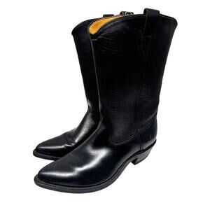 Sonora Double H West Black Leather Tall Western Cowboy Boots Mens US 11D